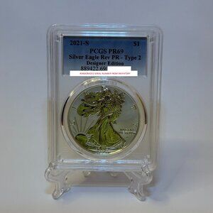 2021 Reverse Proof American Silver Eagle Designer Set Type 2 PCGS PR69
